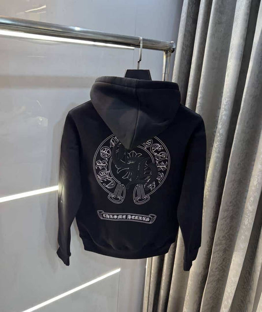 Chrome Heart s Black Logo Work Imported Hoodie