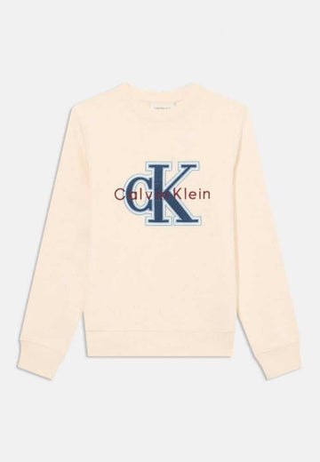 Calvin Klei n Cream Logo Work Premium Sweatshirt