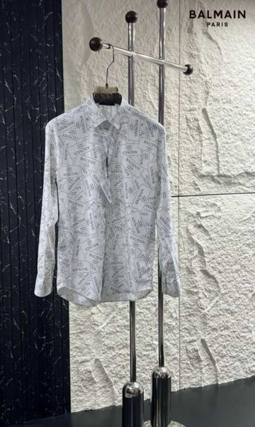 Balmai n Paris White Printed Shirt With Premium Box  Packing And Carry Bag