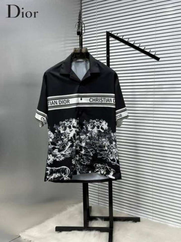 Christian Dio r Black Printed Premium Half Shirt With Box Packing