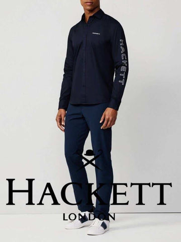 Hacket Londo n Navy Blue Logo Print Premium Shirt