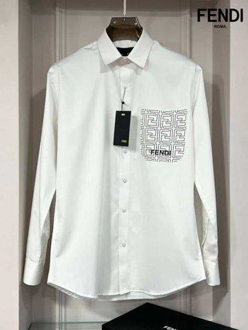 Fend i White Pocket Logo Lu...xury Shirt