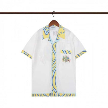 Casablanc a White Printed Imported Half Shirt