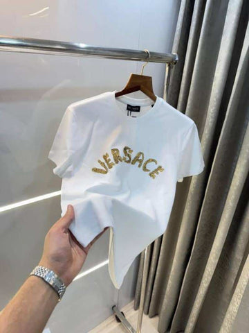 Versac e Couture White Logo Work Premium T-Shirt