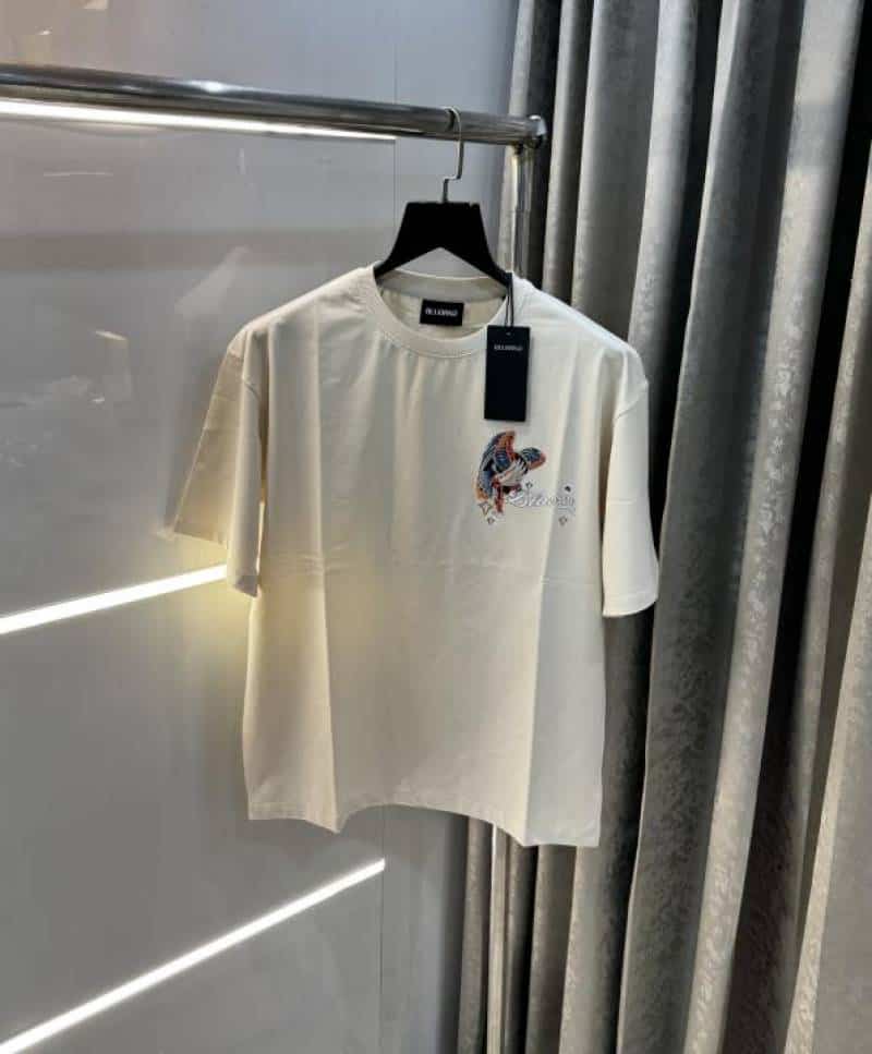 Bluoran g Cream EmBosSed Print Imported Oversized T-Shirt