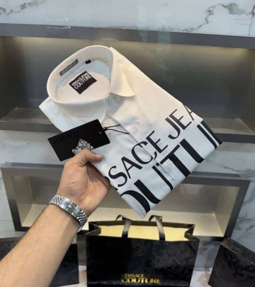 Versace  Couture White Kapil Sharma Edition Premium Shirt With Bo..x. Packing And Carry Bag