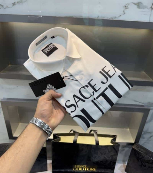 Versace  Couture White Kapil Sharma Edition Premium Shirt With Bo..x. Packing And Carry Bag