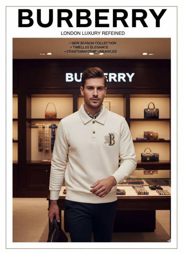 WHITE BURBER_Y LONG SLEEVE SWEATSHIRT WITH EMBROIDERED LOGO