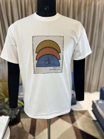 CALVIN KLEI_N WHITE COLOUR PREMIUM ROUND NECK TSHIRT