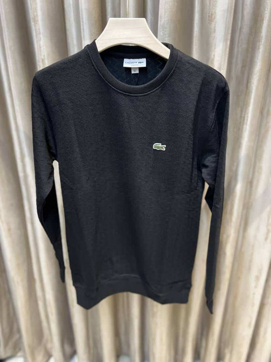 LACOST_E BLACK ULTRA PREMIUM SWEATSHIRT AVAILABLE WITH BRAND EMBROIDERY