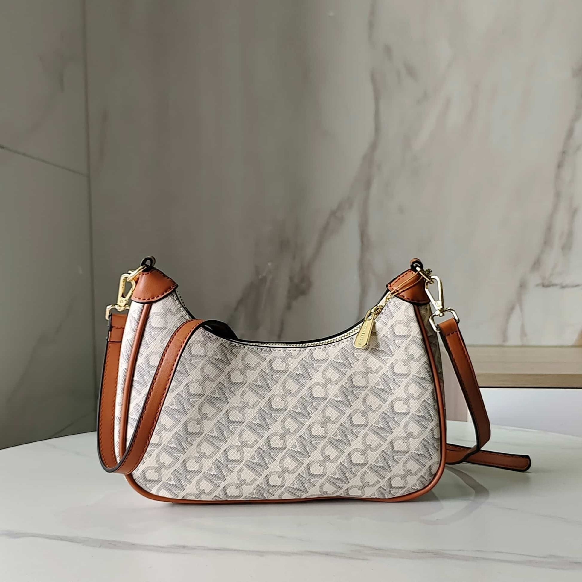 Michael Kors Cora Mini Zip Pouchette Beige Brown With OG Box & Dust Cover 100822