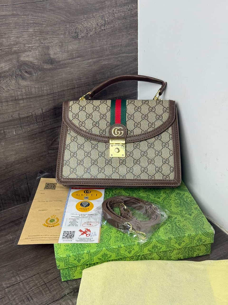 9UCC!_Padlock Sling Bag With Brand BoX 1046