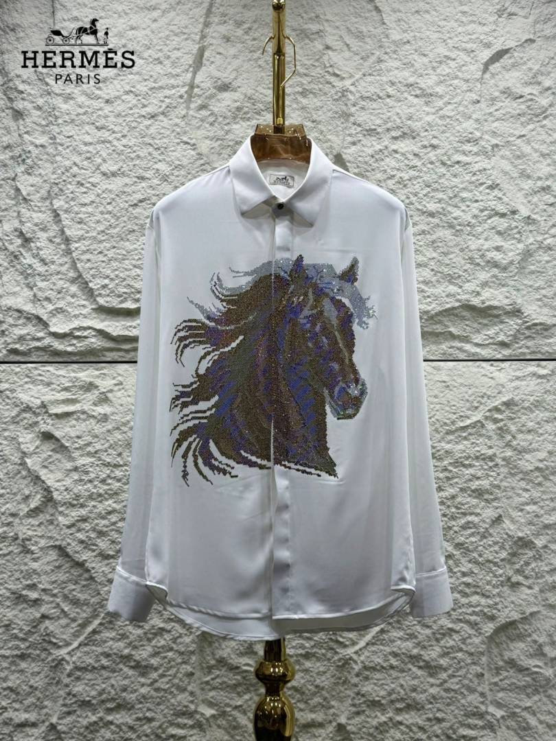 Hermes White Dimond Work Premium Imported Shirt (1968)