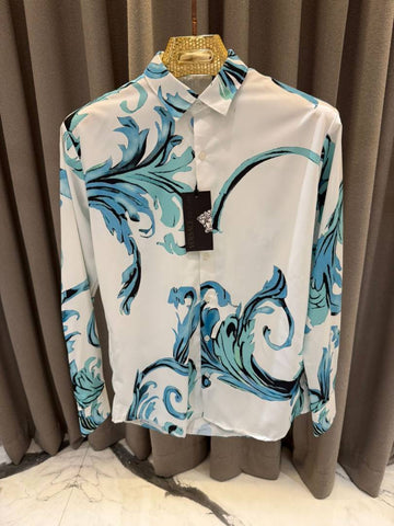 Versace Couture White Blue Printed Premium Imported Shirt With Box And Carry Bag (1967)