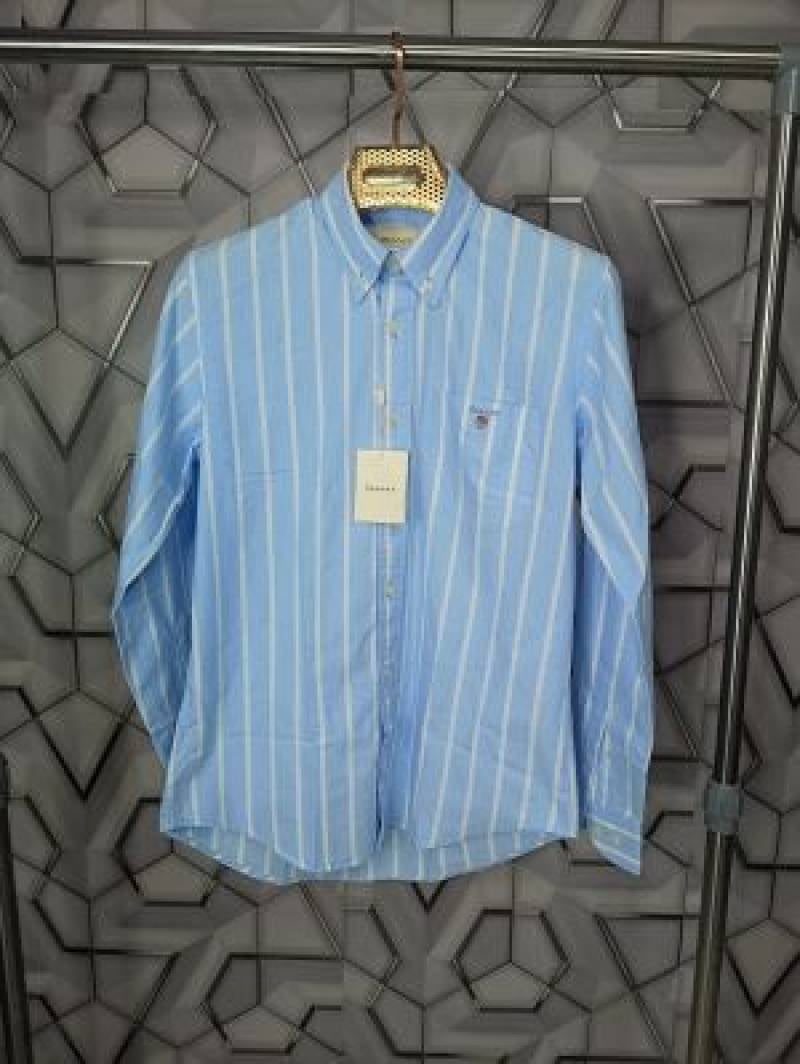 Gant_Sky_Blue_Embroidery_Logo_Premium_Stripes_Shirt_(1634)