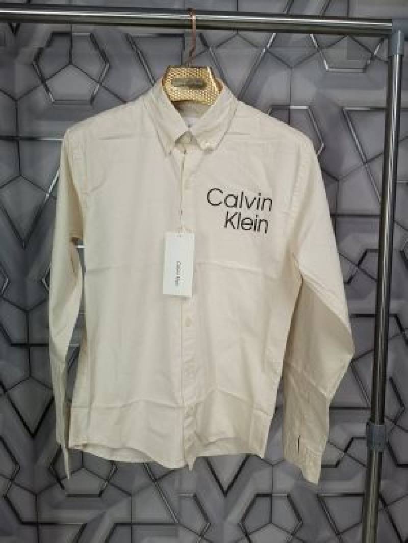 Calvin_Klein_Cream_Logo_Print_Premium_Shirt_(1666)