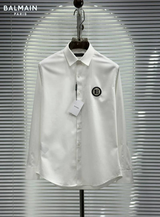 Balmain_Paris_White_Steel_Logo_Designer_Shirt_With_Box_Packing_And_Carry_Bag_(1915)