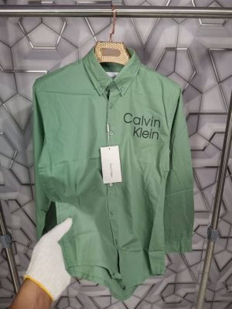 Calvin_Klein_Green_Logo_Print_Premium_Shirt_(1669)