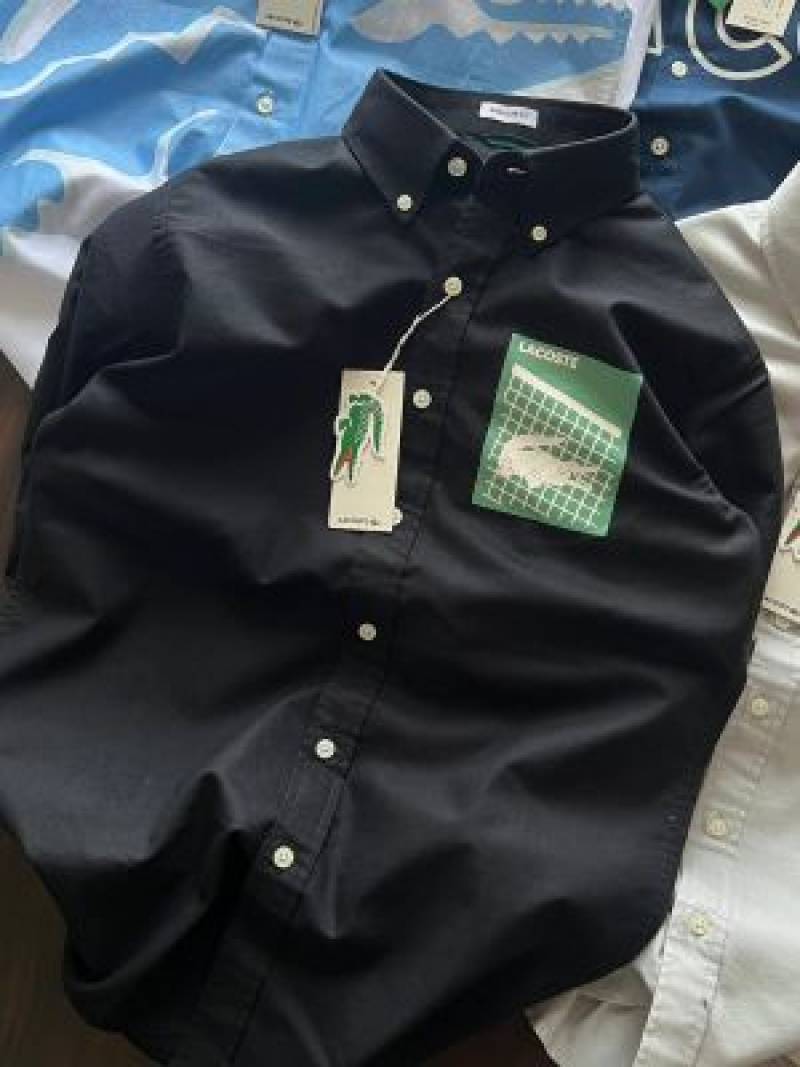 Lacoste_Black_Crocodile_Logo_Print_Classic_Shirt_(1831)