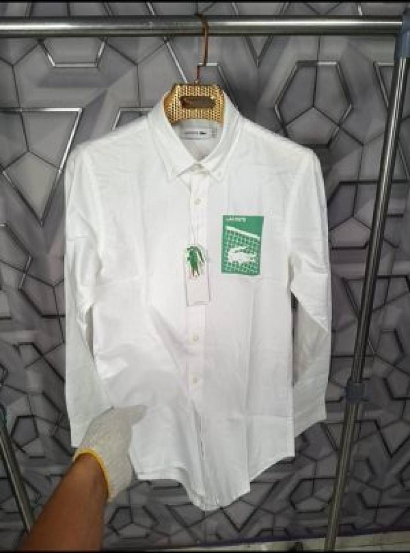 Lacoste_White_Crocodile_Logo_Print_Classic_Shirt_(1826)