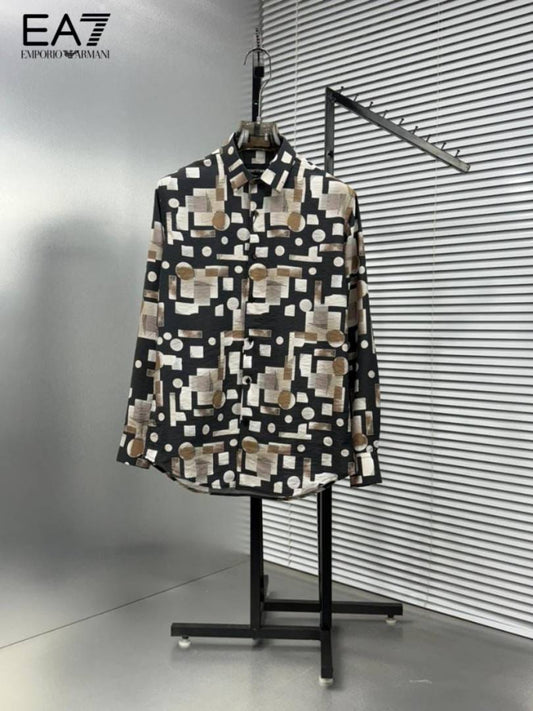 Emporio_Armani_Brown_Printed_Premium_Exclusive_Shirt_With_Box_Packing_And_Carry_Bag_(1951)