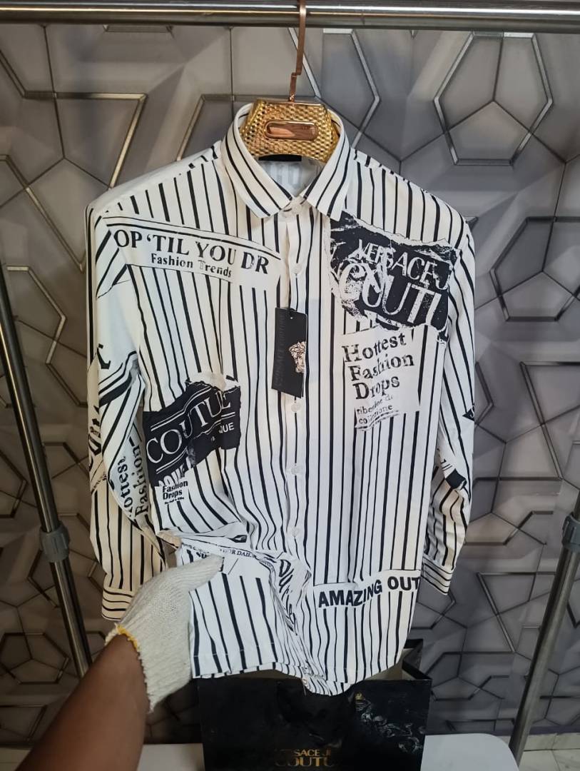 Versace Couture White Imported Printed Exclusive Designer Shirt (1918)
