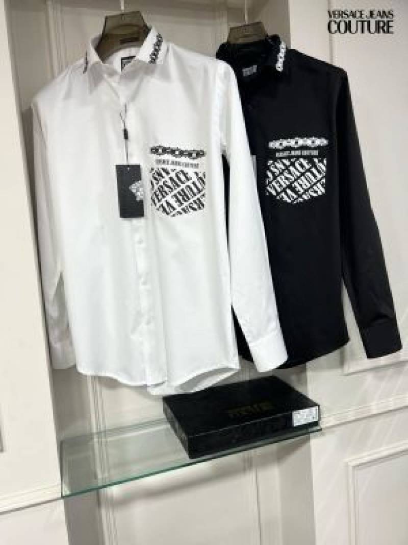 Versace White Printed Premium Shirt With Box Packing And Carry Bag (1460)