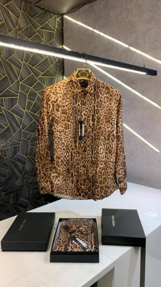 Dolce&Gabbana Leopard Print Premium Shirt With Box Packing (1464)