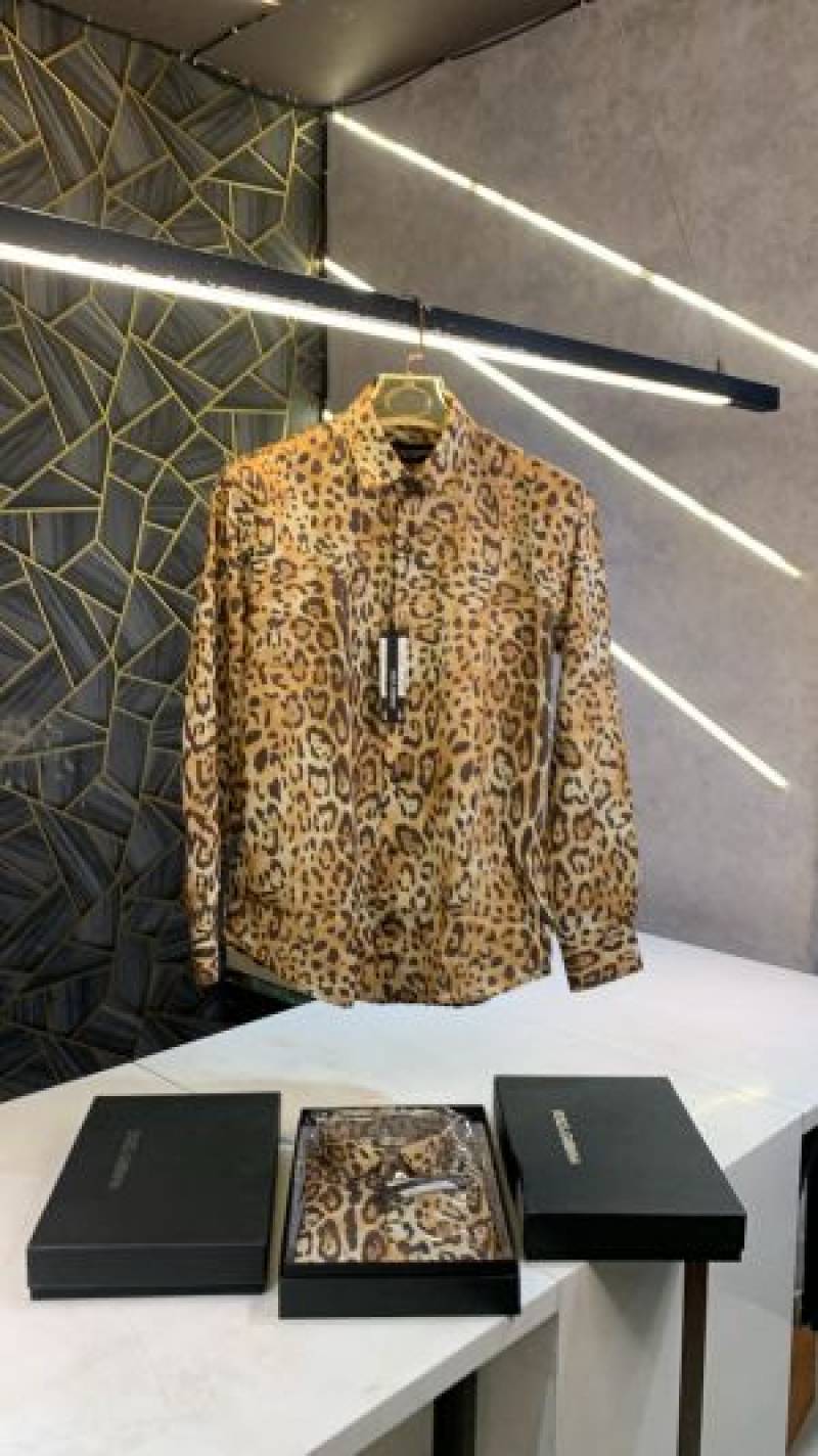 Dolce&Gabbana Leopard Print Premium Shirt With Box Packing (1466)