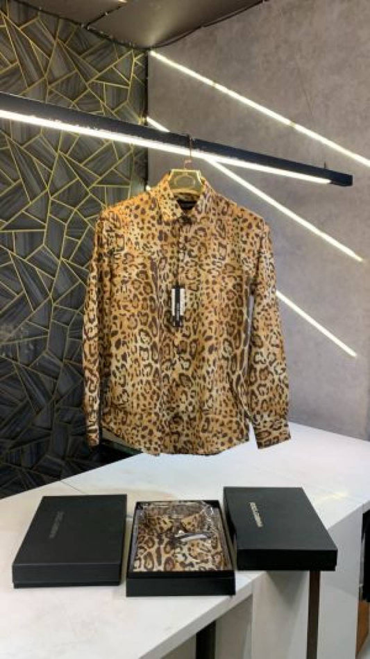 Dolce&Gabbana Leopard Print Premium Shirt With Box Packing (1466)