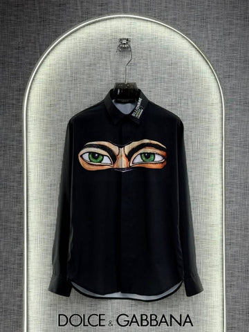 Dolce&Gabbana Black Digital Eye Print Shirt With Premium Box Packing (1858)