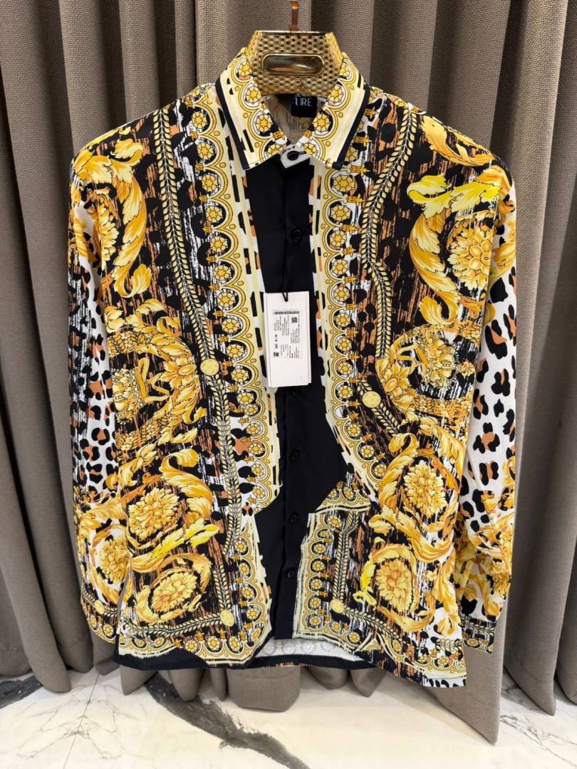 Versace Couture White Wild Barocco Printed Premium Shirt With Box And Carry Bag (1913)