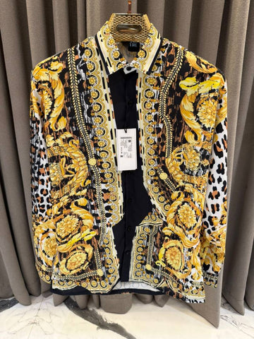 Versace Couture White Wild Barocco Printed Premium Shirt With Box And Carry Bag (1913)