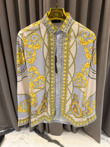 Versace Couture Grey Printed Premium Shirt With Box And Carry Bag (1910)