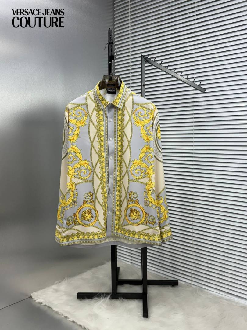 Versace Couture Grey Printed Premium Shirt With Box And Carry Bag (1910)
