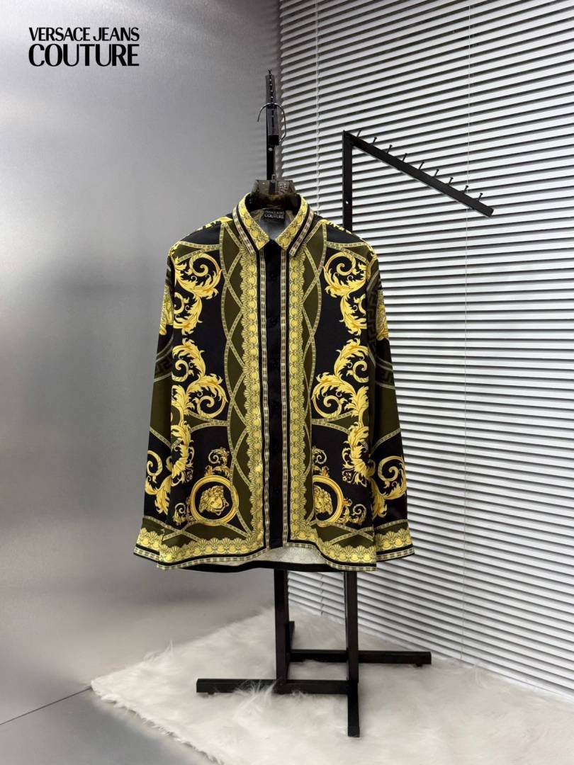 Versace Couture Black Printed Premium Shirt With Box And Carry Bag (1909)