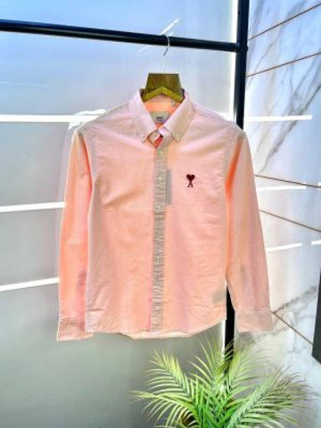 Ami Paris Light Pink Embroidery Logo Premium Shirt (1802)