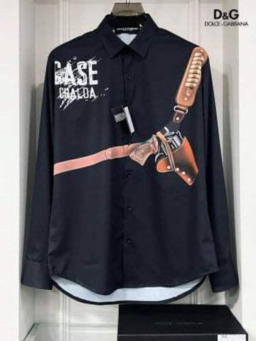 Dolce&Gabbana Black Digital Print Premium Imported Shirt With Box Packing (1427)