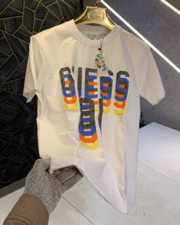 Guess White Logo Print Premium Classic T-Shirt (1347)