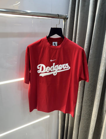 Nik e Red Embroidery Logo Imported Oversized T-Shirt
