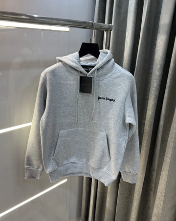 Palm Angels Grey Embroidery Logo Imported Hoodie