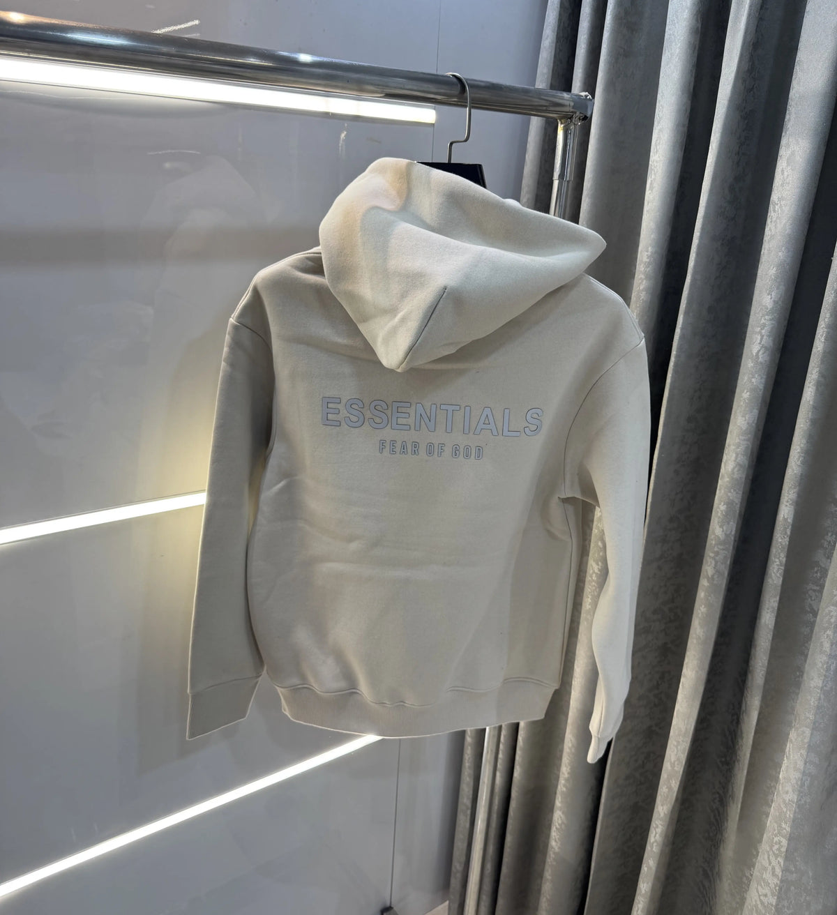 Essential Cream Logo Work Imported Hoodie