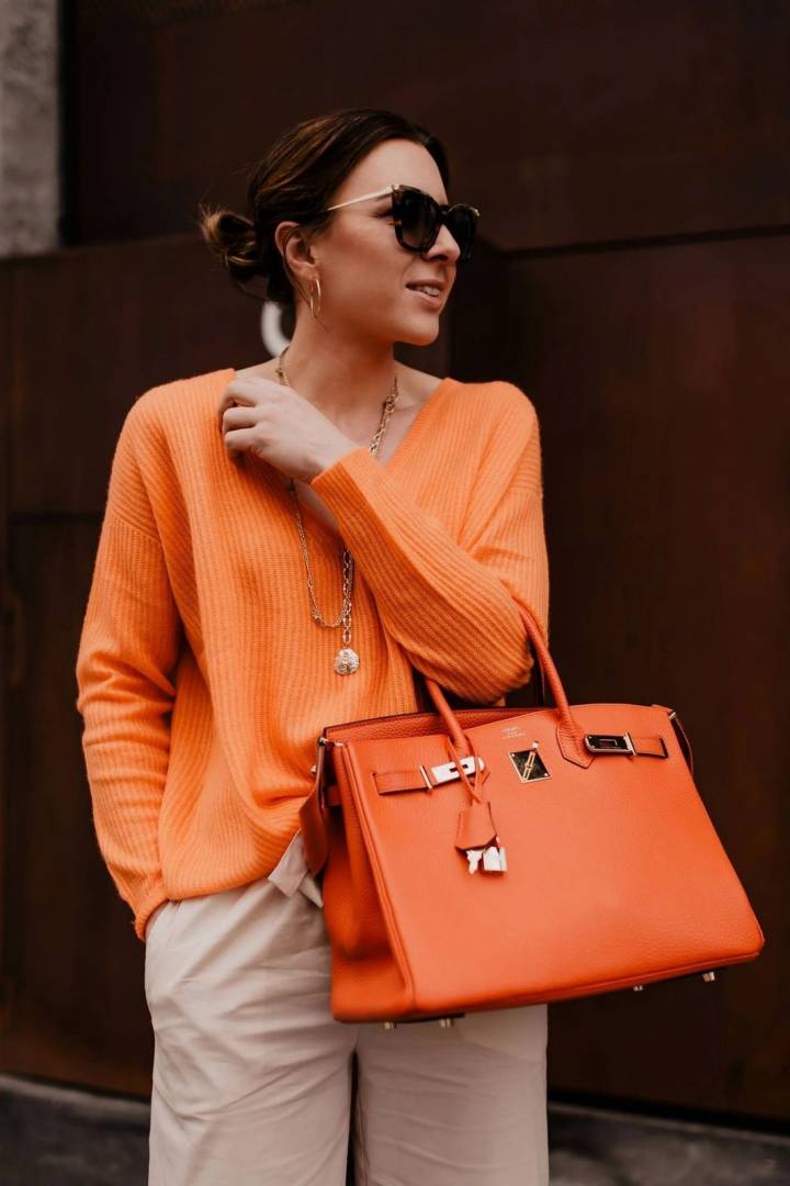 Hermes Orange Togo Leather Palladium Hardware Birkin 30 Bag With Og Box And All Accesories1015