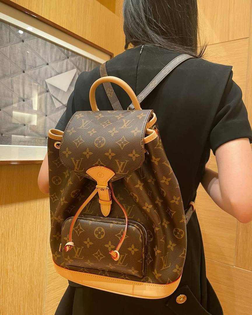 Louis_Vuitton Montsouris Mini Shoulder Bag Brown Flower yellow big-44211