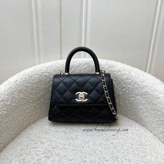 CHANEL_Black_Caviar_Leather_Small_Coco_Top_Handle_Bag_80052