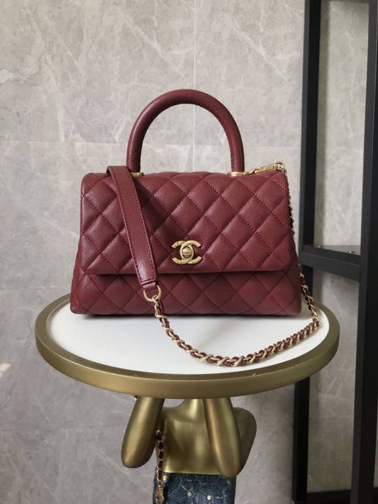 CHANEL_Black_Caviar_Leather_Small_Coco_Top_Handle_Bag_80052