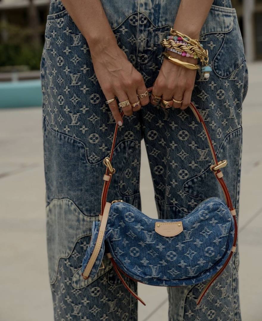 Louis_Vuitton CROISSANT MM Denim Bag
