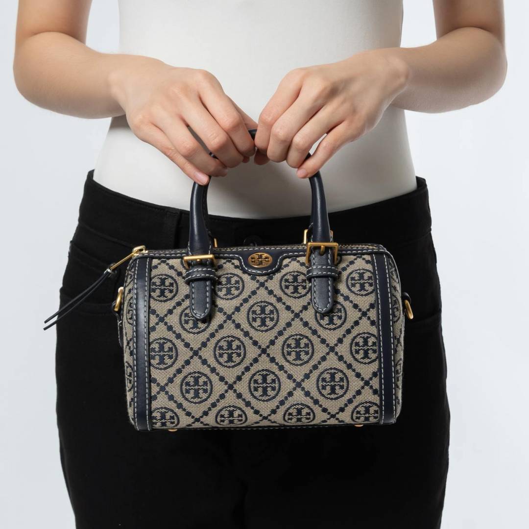 Toryburch Mini T Monogram Barrel Bag Blue-T928