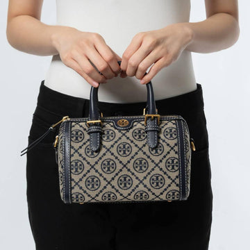 Toryburch Mini T Monogram Barrel Bag Blue-T928
