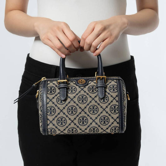 Toryburch Mini T Monogram Barrel Bag Blue-T928